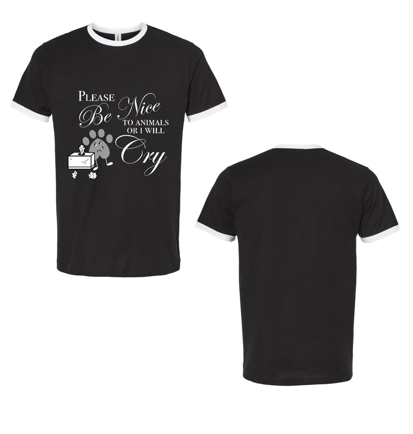 Please Be Nice Unisex Ringer Tee